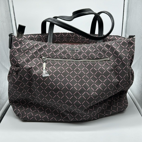 NWT MILLY Luxe Baby Diaper Bag in Grey and Pink - Picture 2 of 15